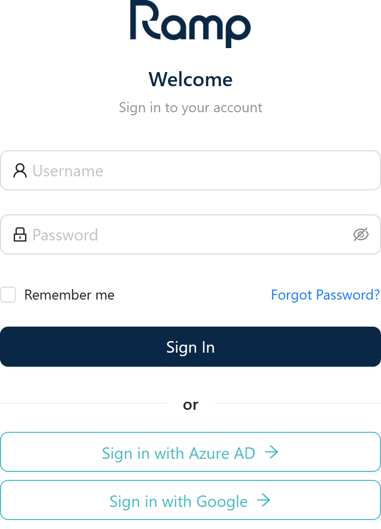 Login page