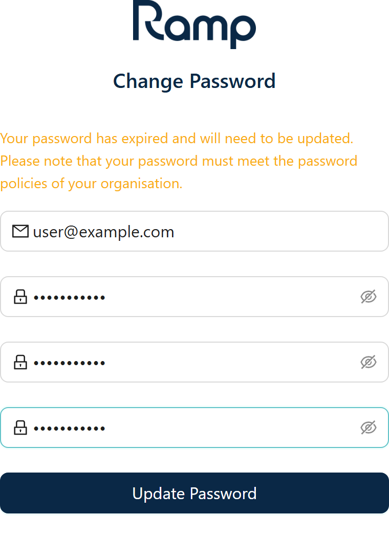 Change Password form