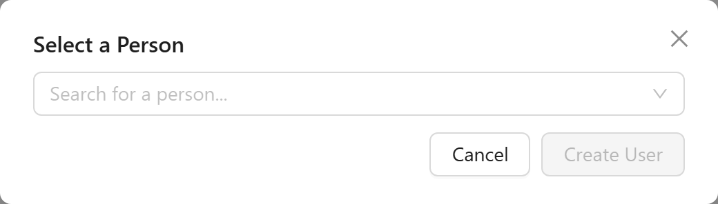 Select a Person modal